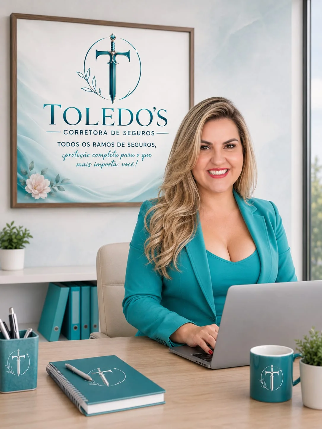 Marcela Toledo em ambiente profissional